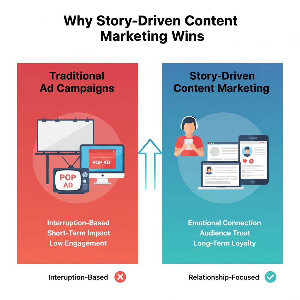 why story driven content marketing beats traditional ad campaigns