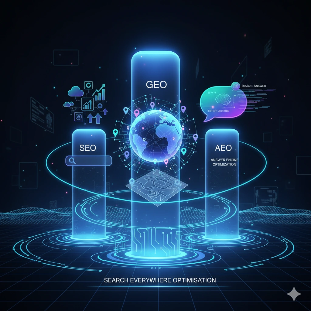 Search Everywhere Optimisation What Is SEO, GEO, and AEO