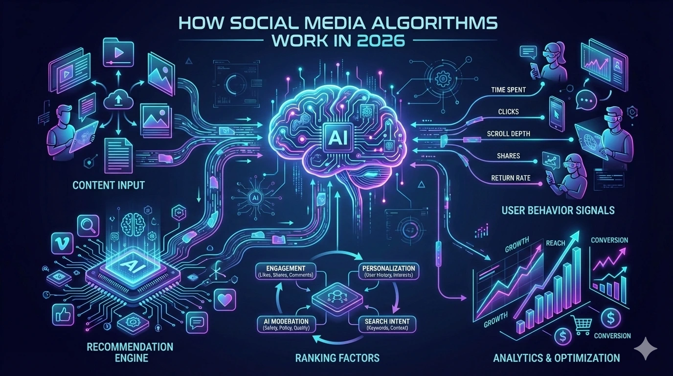 How Social Media Algorithms Work in 2026 A Complete SEO Guide