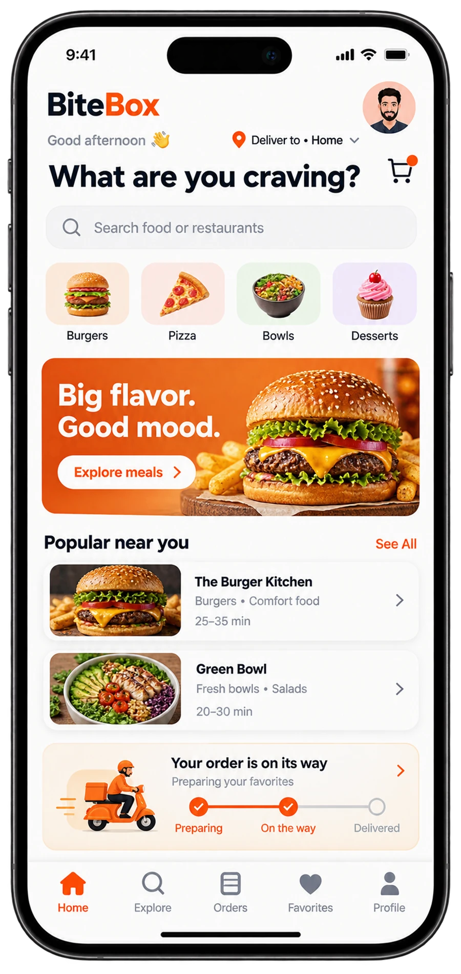 BiteBox mobile interface