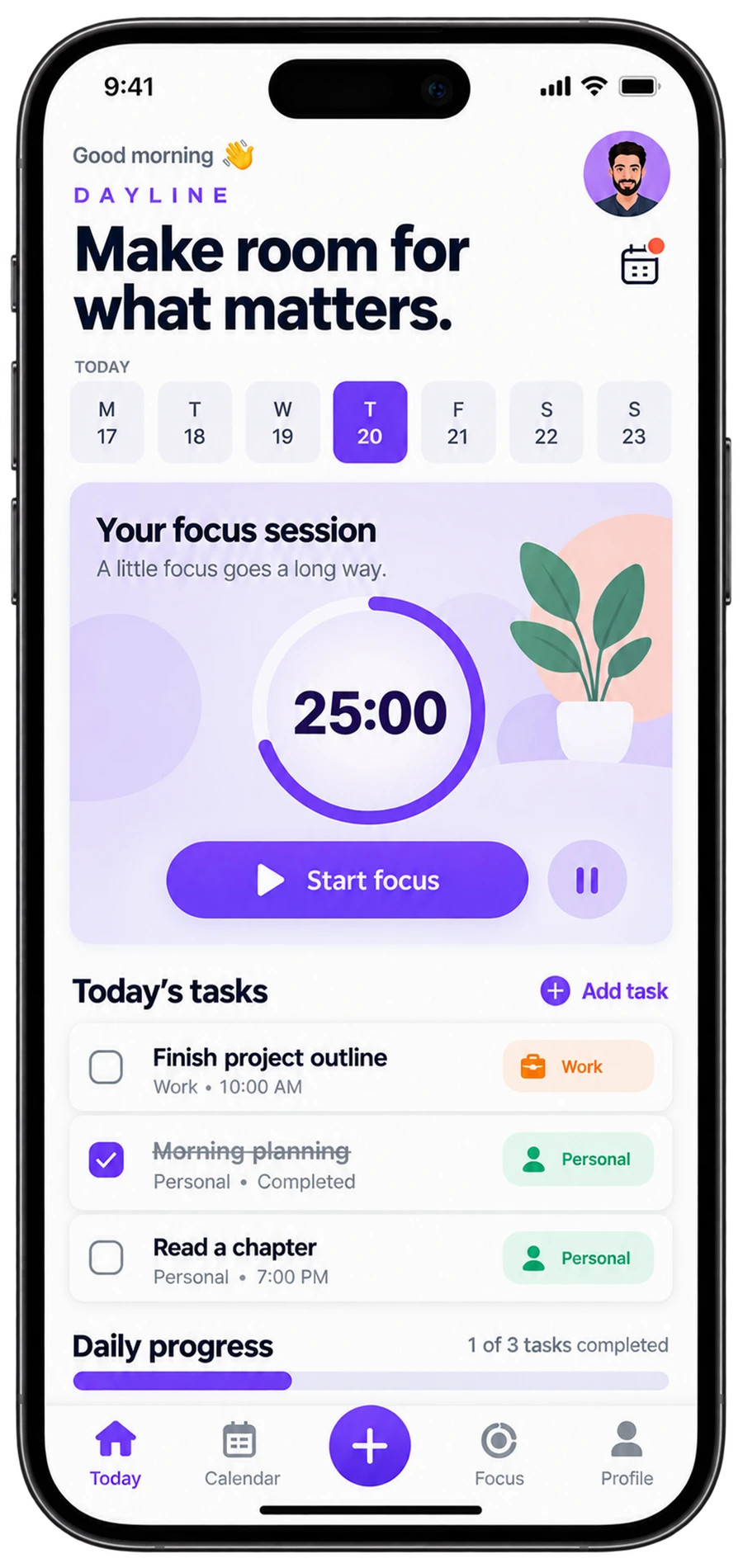 Dayline mobile interface